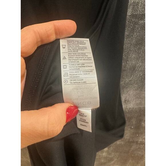 NWT $225 Vince Mock Neck Pima Cotton Shift Dress w/ Tie @ Waist, Sz L (LL-1125) - Picture 7 of 8